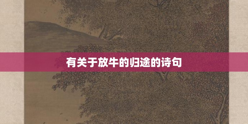 有关于放牛的归途的诗句 有关于放牛的归途的诗句