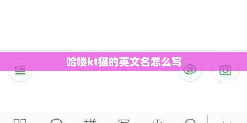 哈喽kt猫的英文名怎么写