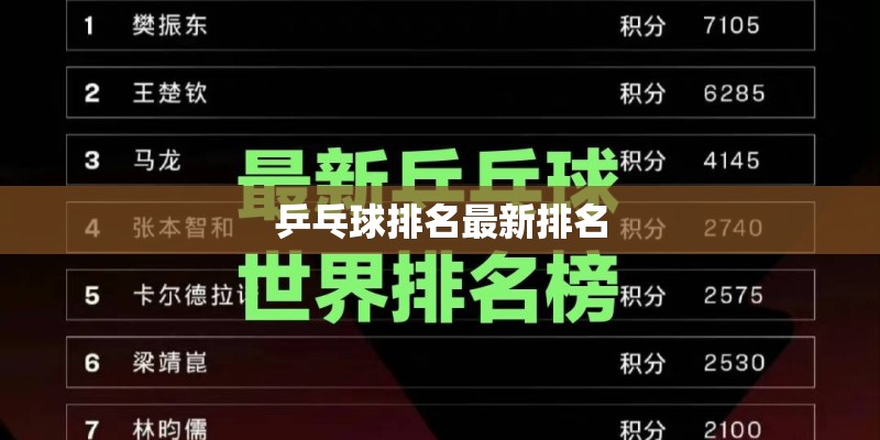乒乓球排名最新排名