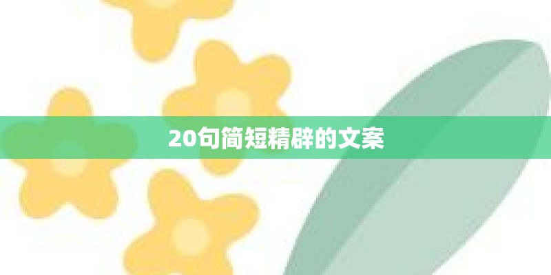 20句简短精辟的文案 20句简短精辟的文案