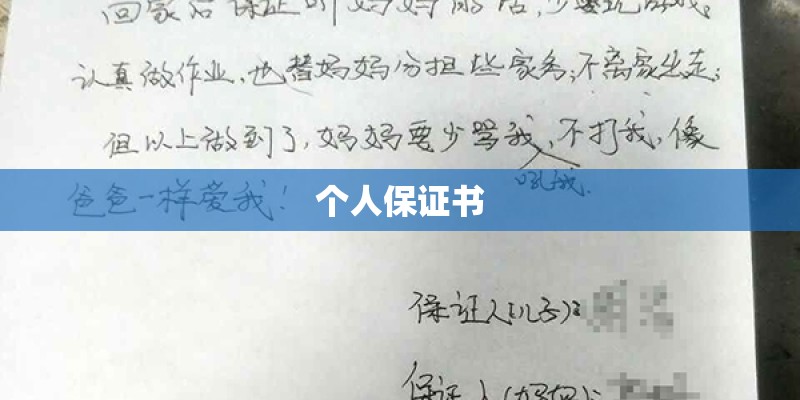 个人保证书 个人保证书