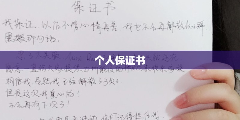 个人保证书 个人保证书