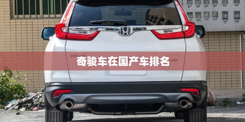 奇骏车在国产车排名