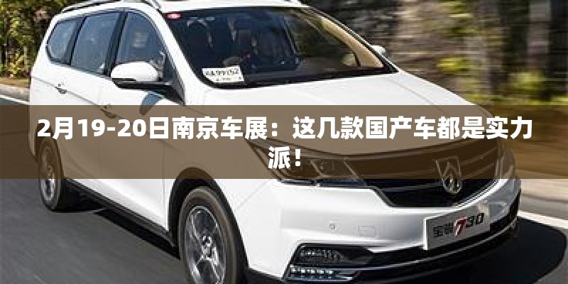 2月19-20日南京车展：这几款国产车都是实力派！