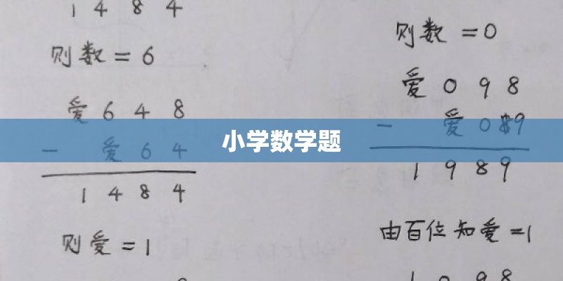 小学数学题 小学数学题