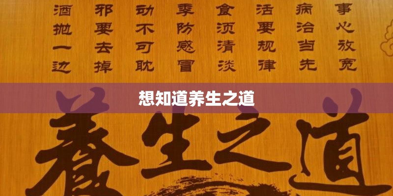 想知道养生之道 想知道养生之道