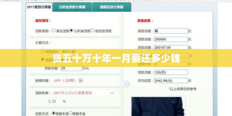 贷五十万十年一月要还多少钱