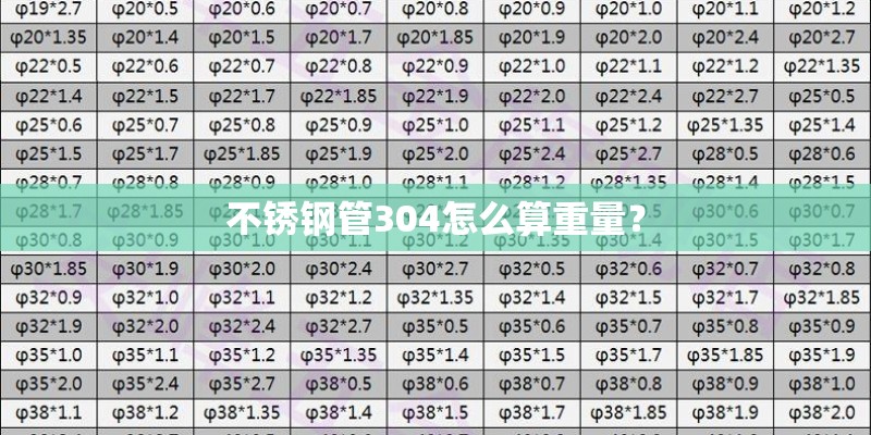 不锈钢管304怎么算重量？
