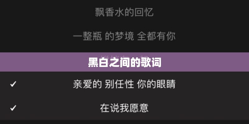 黑白之间的歌词