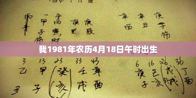我1981年农历4月18日午时出生 我1981年农历4月18日午时出生