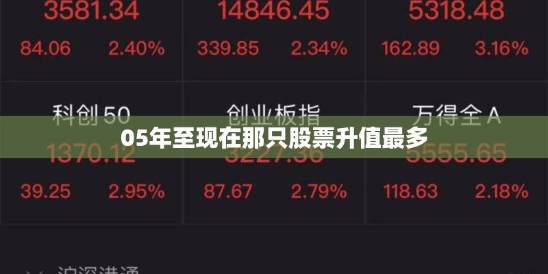 05年至现在那只股票升值最多 05年至现在那只股票升值最多