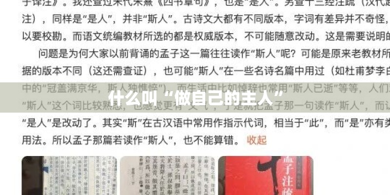 什么叫“做自己的主人” 什么叫“做自己的主人”