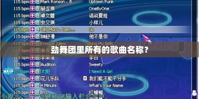 劲舞团里所有的歌曲名称? 劲舞团里所有的歌曲名称?