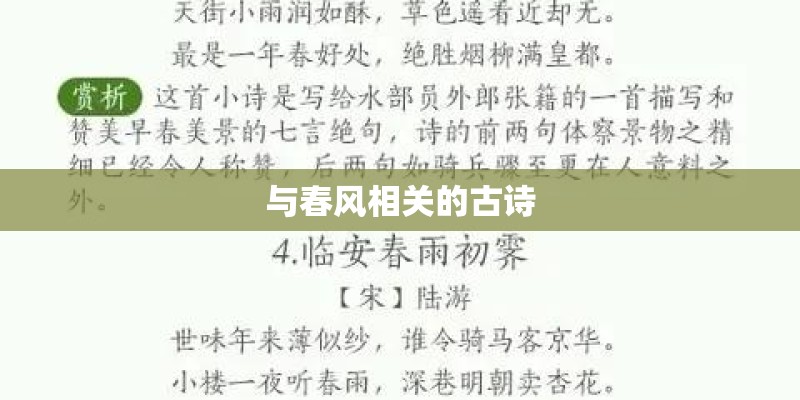 与春风相关的古诗 与春风相关的古诗